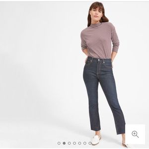 Everlane Kick Crop Jean, Dark Blue Wash, Size 24